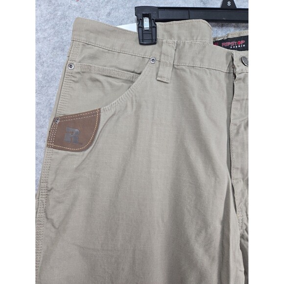 NEW Riggs Workwear by Wrangler Carpenter Pants Rip Stop 42x30 Grey-ish Khaki - Picture 5 of 8